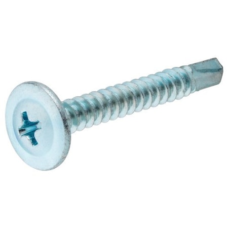 Hillman Self-Drilling Screw, #1-5/8 x 8 in, Zinc Plated Steel Truss Head Phillips Drive 47288